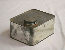 Old Vintage Unmarked Metal Tin Can w Off Set Screw Cap Shelf Display Sol... - $24.74