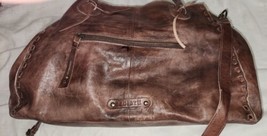 Bed Stu Rockaway Rustic Brown Leather Shoulder Bag Handbag Purse Hobo Teak - £235.98 GBP