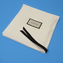 Gucci Satin Finish Drawstring Dust Bag Logo Patch Ivory Italy 17 1/2&quot; x ... - $19.99
