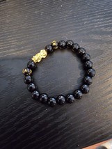 Black Lucky Sign Charm Bracelet New - $8.99
