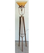 Vintage Industrial Steampunk Bronze Tripod Spotlight Floor Lamp w/ Lucit... - $434.65 CAD