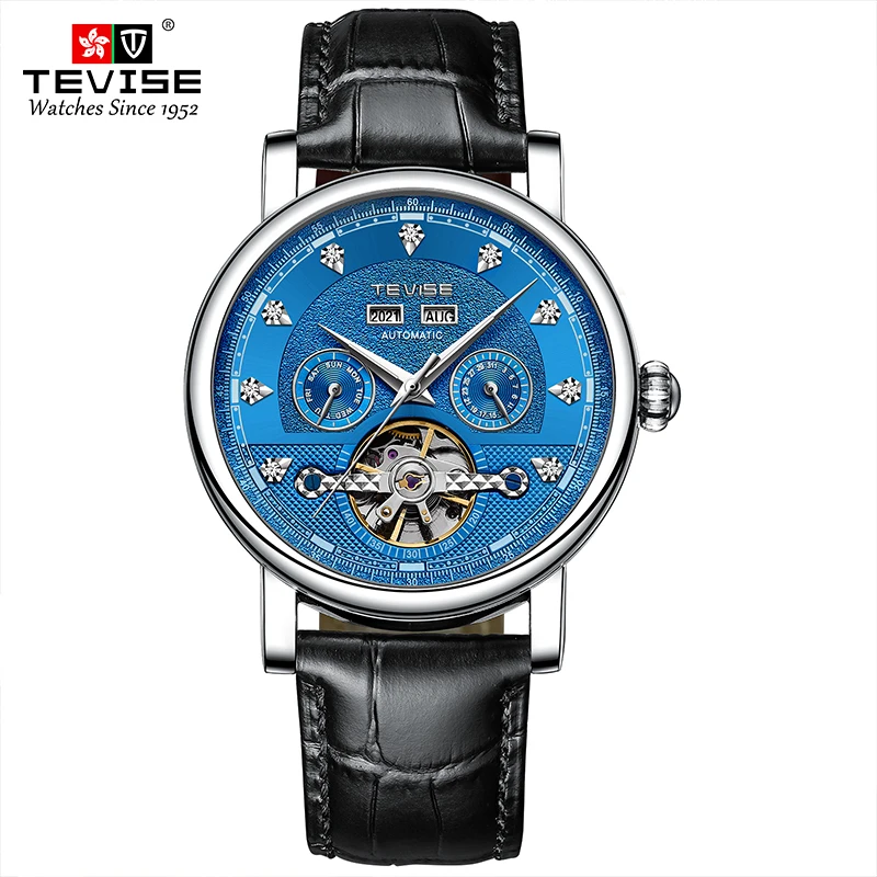 Automatic Mechanical watch for man Business Casual stainless steel Leath... - £61.11 GBP