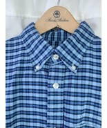 Brooks Brothers Mens M Oxford Blue Cotton Long Sleeve Shirt Red Fleece P... - $18.80 CAD
