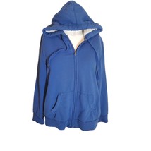 Green Tea Women&#39;s Hoodie Waffle Lined Hoodie Jacket Heavy Weight Blue sz... - $24.89