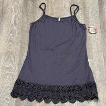 Michael Farrell Crochet Bottom Cami - Size MEDIUM - Charcoal - £8.55 GBP