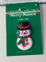 Vintage Gibson Merry-Makers Snowman Lapel Pin 259X74051 - £3.86 GBP