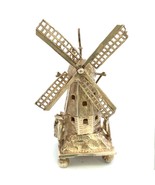 Vintage Sterling Silver Carved Mini Dutch Windmill with Couple On it Min... - £143.52 GBP