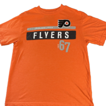 Philadelphia Flyers T-Shirt Men’s Medium Old Time Hockey NHL Orange Short Sleeve - £7.80 GBP