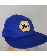 Vintage Napa Auto Parts Hat Cap Snap Back Blue Embroidered Logo Trucker - $11.87