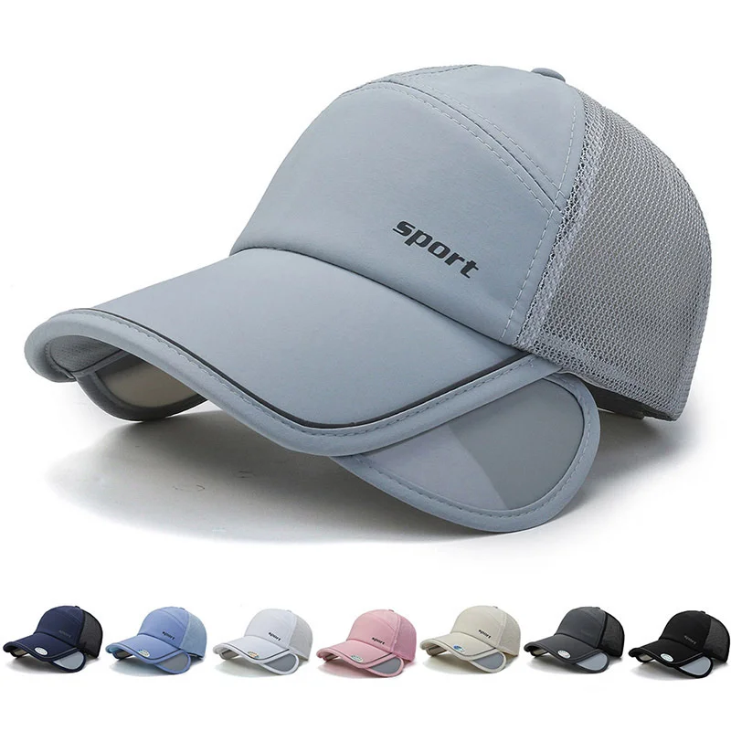 Summer Sun Visor Hat Adjustable Golf Cap with Retractable Brim UV Protection - £14.22 GBP