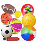 Balls For Kids, Toy Balls For Toddlers 1-3,Set Of 8 Sport Toys With Pump... - £30.01 GBP