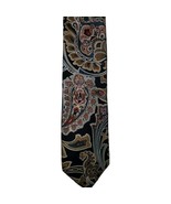 Vintage Christian Dior Monsieur Mens Black Paisley Necktie Tie - £38.60 GBP