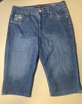 Gloria Vanderbilt Gabby Skimmer Denim Capris Women’s 14 Blue - READ - $17.81