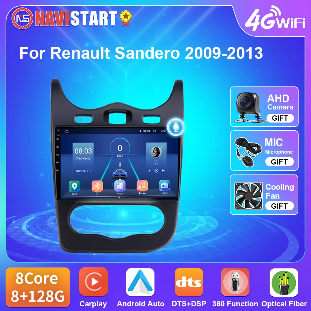 NAVISTART T5 Car Radio 2 Din For Renault Sandero 2009-2013 Navigation RDS DSP - £136.59 GBP+