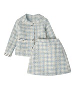 RH Girls Plaid Skirt 2P Set Long Sleeve Jacket Coat Party Dress Outfit R... - £31.89 GBP