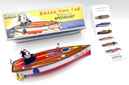 Schylling, 1996 Felix The Cat Wind-Up Tin Toy Speedboat w/Collector&#39;s Box - $22.20