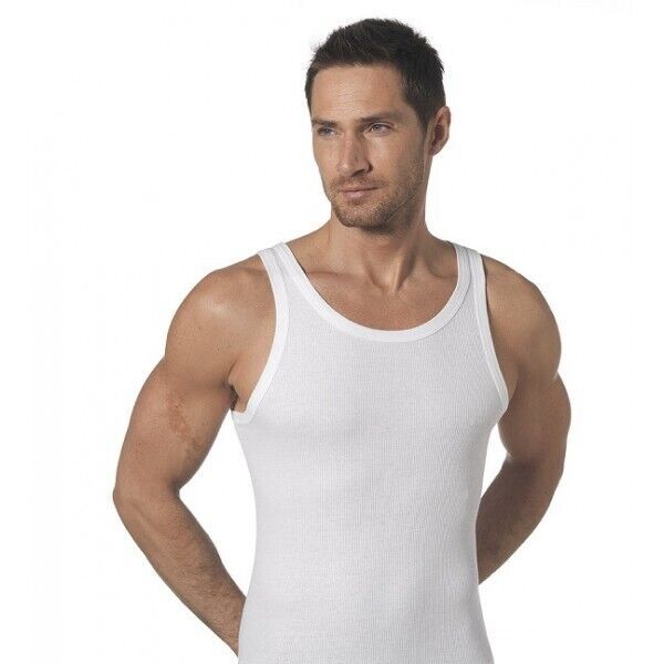 3 Canottiere Uomo Con Scollo A V - 100% Cotone, Delicate Sulla Pella, Taglia M - Foto 9