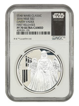 Niue: 2016 Star Wars Darth Vader $2 NGC Proof 70 UCAM (First Releases) - £226.02 GBP