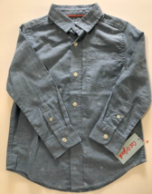 Cat &amp; Jack Boys Blue Embroidered Long Sleeve Button Up Shirt Size: XL (16) - £9.48 GBP