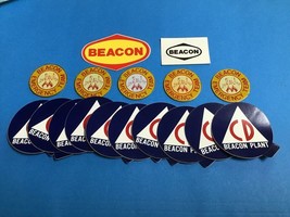 492A~ (17) Vintage Beacon Plant Gas Oil Sticker Decal Advertising Emerge... - $24.12