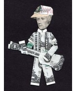 ALEXANDER HAMILTON w/Baseball Cap playing Guitar Dollar Origami - Money ... - £44.81 GBP