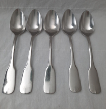 Ginkgo Helmick ~ Alsace  ~ Set 5 European Spoons 8 1/8&quot;  ~ Korea Stainle... - £96.87 GBP