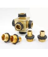 4 Valve Garden Water Hose Quick Tap Splitter Quick Thread Hose Connector... - $23.36