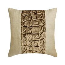 Brown Velvet &amp; Linen Patchwork, 16&quot;x16&quot; Throw Pillow Cover - Velvet Knottingham - £22.62 GBP+