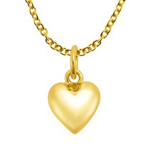 Simply Stunning Heart Shaped Gold Over Sterling Silver Pendant Necklace - £13.68 GBP