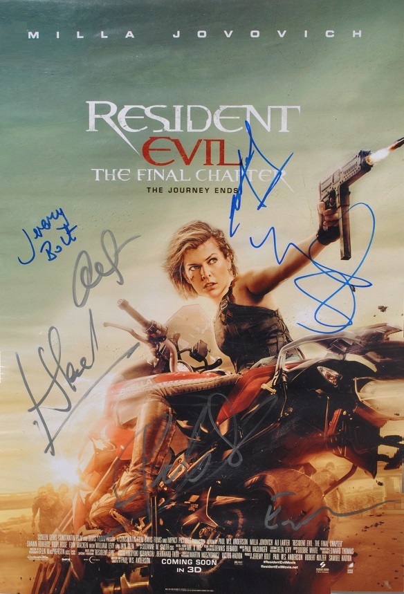 RESIDENT EVIL CAST Signed Poster X7 - The Final Chapter Milla Jovovich +... - $459.00