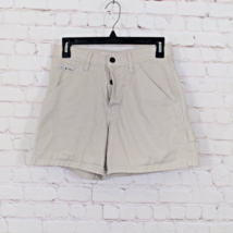 Lei Workwear Shorts Womens Juniors 3 Beige Twill High Rise Cotton Button... - £21.07 GBP