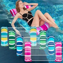 Zcaukya 4 Pack Inflatable Pool Float Hammocks, 4-In-1 Water Floating Mesh Chair - £30.88 GBP