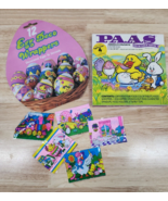 VTG 90s PAAS Easter Egg Color Kit New Unopened + 4 Egg Deco Wrappers Mus... - $368.27 MXN