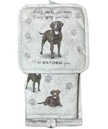 Chocolate Lab 3-Piece Kitchen Set - Oven Mitt, Pot Holder &amp; Kitchen Towe... - $446.76 MXN