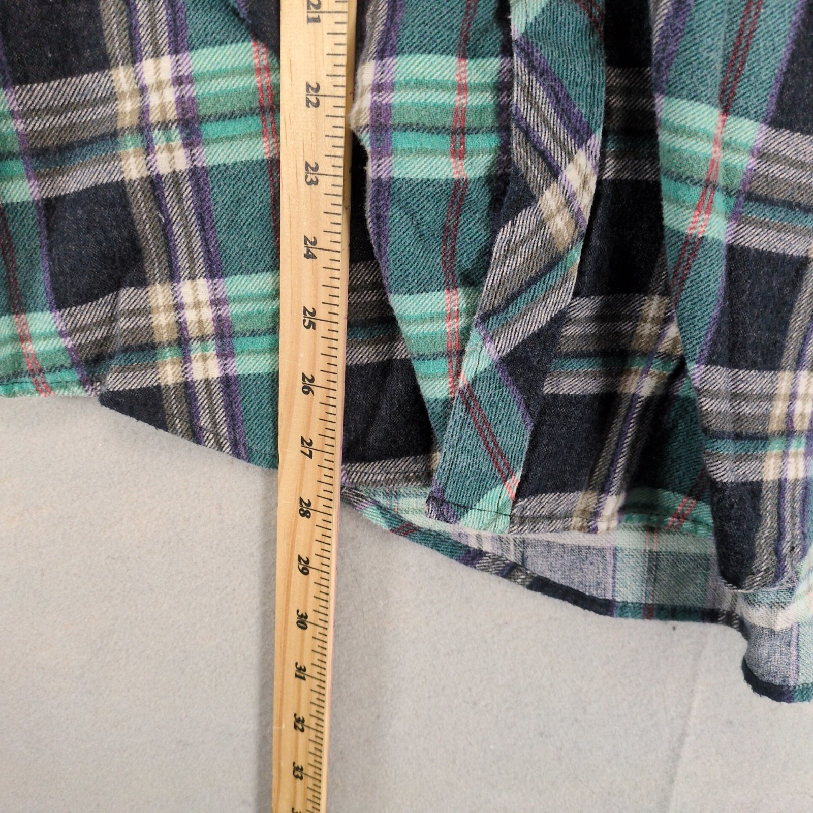 Vtg GFC Trading Co Plaid Flannel Pearl Snap Shirt Men's XL Navy Green Gorpcore Item image 6