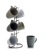 Elama Tahitian Waves 6-Piece 12 oz. Mug Set with Stand, Assorted Colors - $67.99