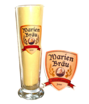 Marien Brau Jever Weizen German Beer Glass &amp; Coaster - $12.95