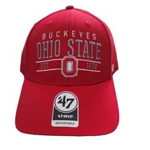 Ohio State Buckeyes Strapback Hat NCAA Univ &#39;47 MVP Series Embroidery Brand Cap - £17.67 GBP