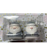 Sleigh Bell Bistro Christmas Santa Claus in Gray Suit Salt &amp; Pepper Shak... - £12.69 GBP