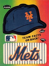 1983 Fleer Sticker Team Hats &amp; Logo New York Mets ⚾ - £0.69 GBP