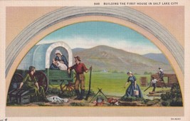 Salt Lake City Utah UT Building The First House Mural Postcard C19 - $2.99