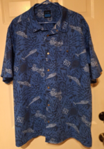 LAPG LA Police Gear Snap Shirt Blue Hawaiian Tactical Tiki Shirt Mens 2XL - $17.46