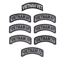 Choose Style VIETNAM VETERAN / YEAR 3.5&quot; x 1.5&quot; iron on Top Rocker patch... - £4.58 GBP