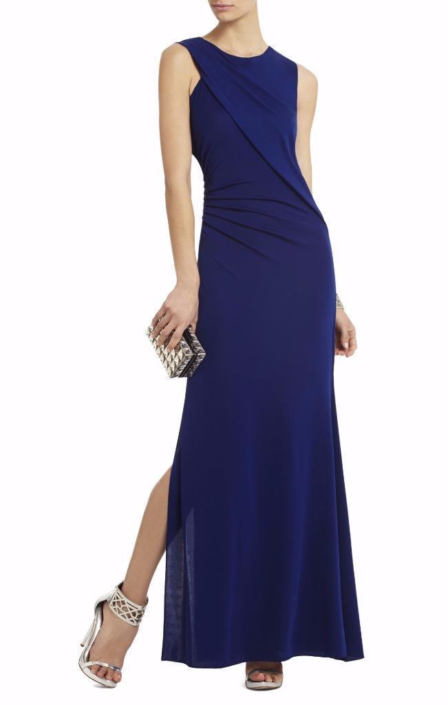 AUTH NWT BCBG MAXAZRIA Simone Shoulder-Draped Cutout Dress in Orient Blue $338 - $78.00