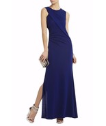 AUTH NWT BCBG MAXAZRIA Simone Shoulder-Draped Cutout Dress in Orient Blu... - £61.20 GBP