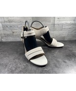 Clarks Sandals Women 10M Karsea hi Seam Shoes White Leather Block Heel S... - $689.17 MXN