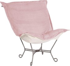 Puff Chair Pouf HOWARD ELLIOTT Scroll Titanium Frame Bella Rose Pink Polyester - £1,121.76 GBP