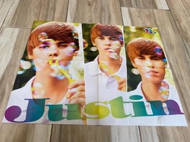 Selena Gomez Justin Bieber teen magazine poster clipping Monte Carlo bubbles - £3.99 GBP