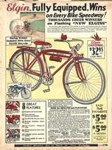 SEARS 1931 Catalog 2pgs ELGIN BICYCLES Cardinal Red Bird Oriole Swallow - $19.80