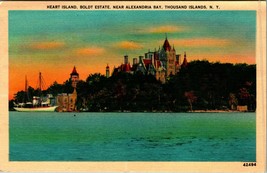 Boldt Estate Heart Island Thousand Islands NY New York Linen Postcard - £3.08 GBP